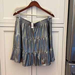 LOFT Shiny Silver Skirt